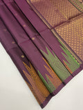 VST287 - purple color body , color pallu , blouse - Pure silk saree