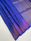 VST288 - royal blue color body , color pallu , blouse - Pure silk saree