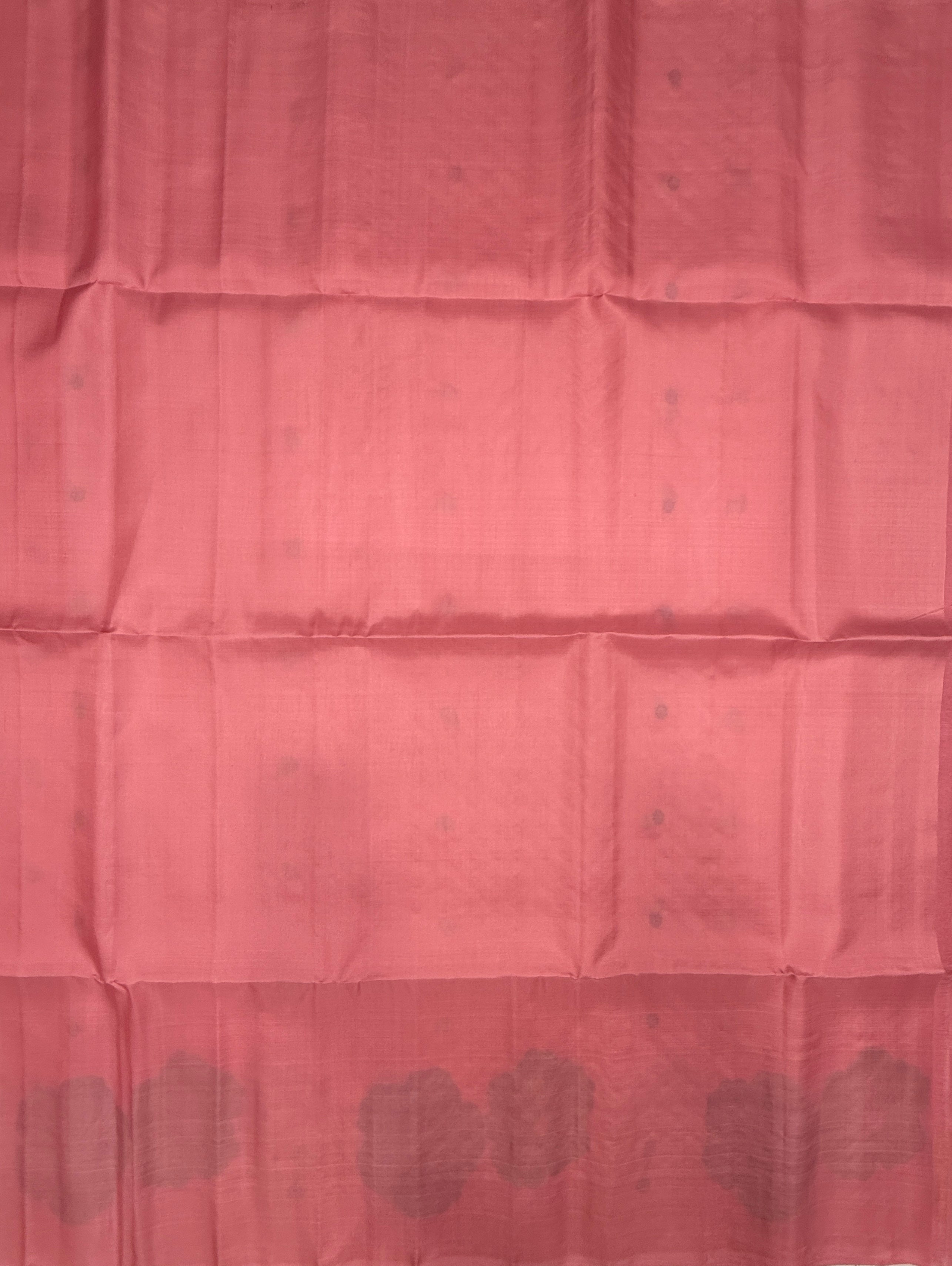 VST290 - light pink color body , color pallu , blouse - Pure silk saree