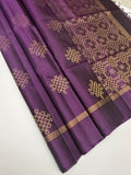 VSS495 - dark purple color body, pallu , blouse pure silk saree