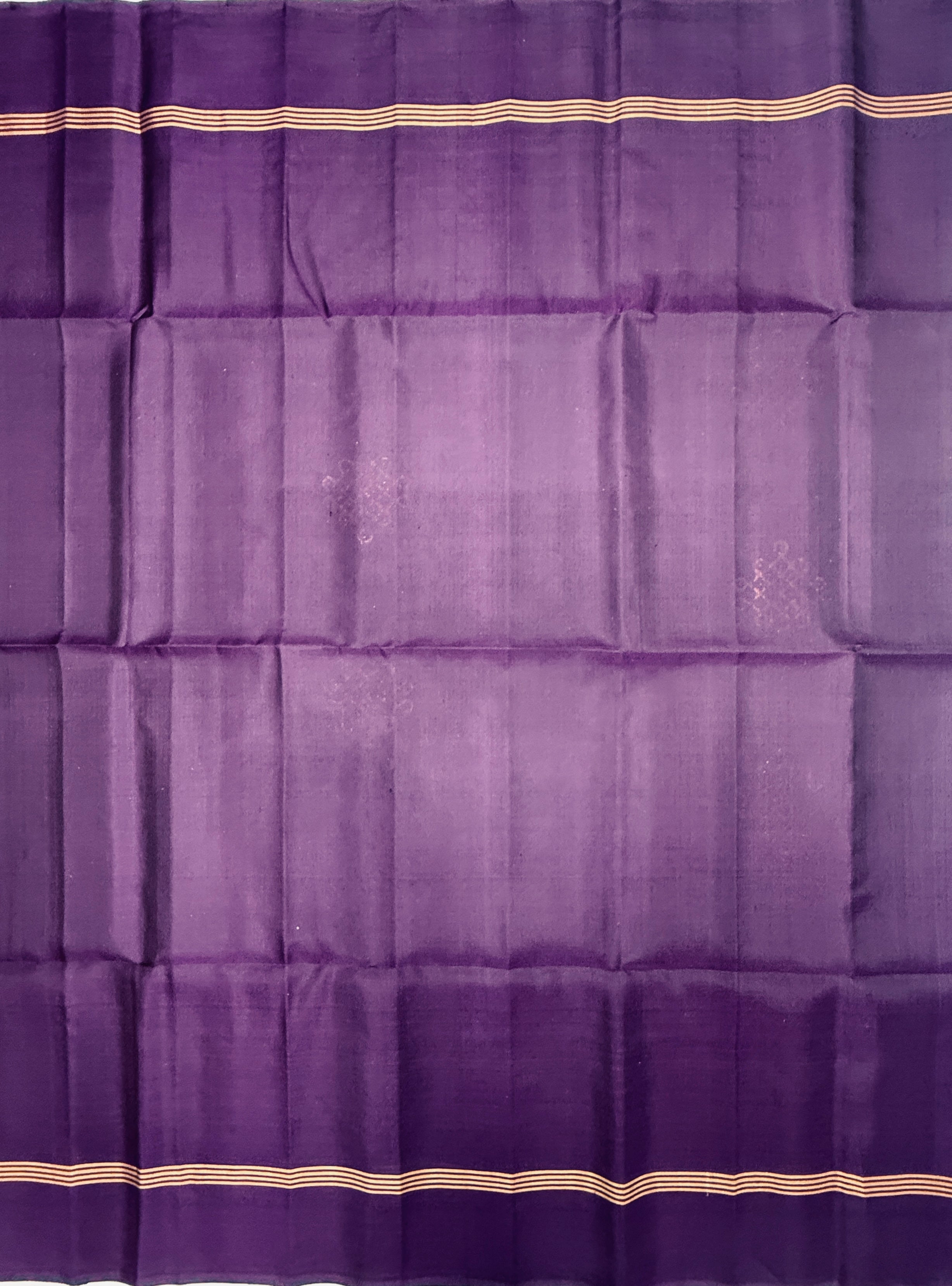 VSS495 - dark purple color body, pallu , blouse pure silk saree