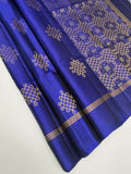 VSS496 - dark blue color body, pallu , blouse pure silk saree