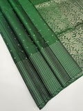VST291 - bottle green color body , color pallu , blouse - Pure silk saree
