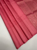 VST292 - pink color body , color pallu , blouse - Pure silk saree