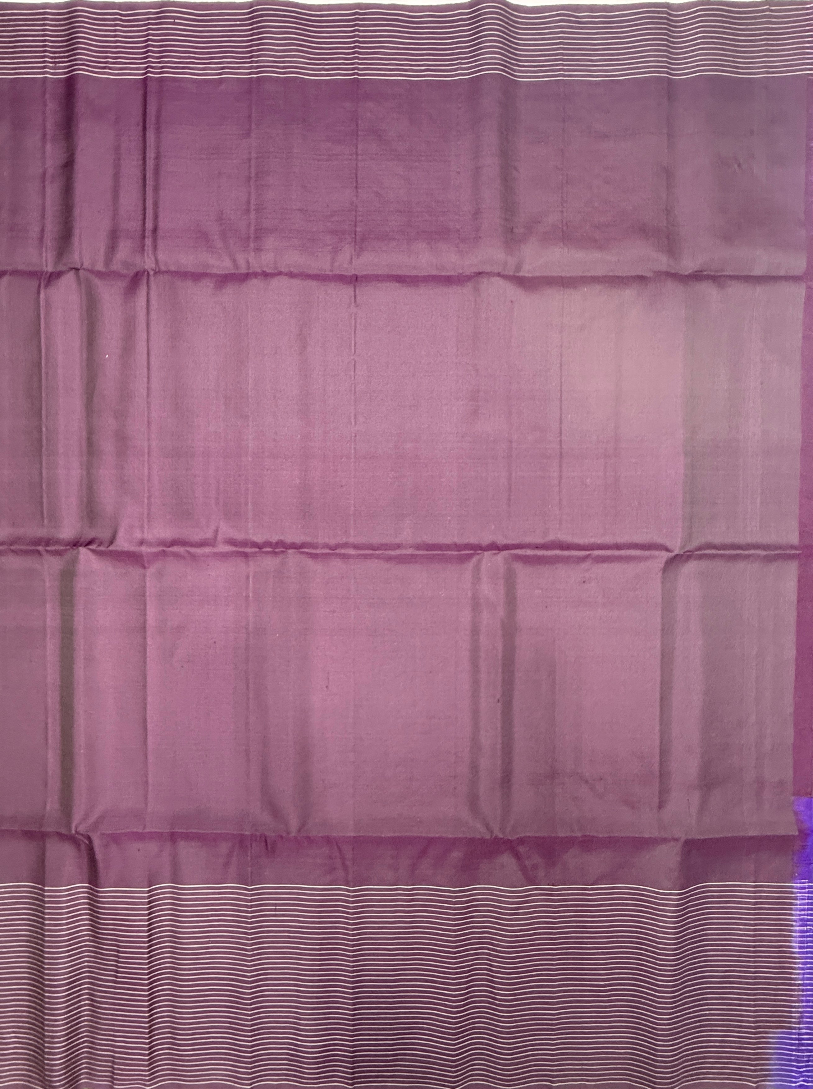VST293 - dark purple color body , color pallu , blouse - Pure silk saree