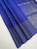 VST294 - royal blue color body , color pallu , blouse - Pure silk saree