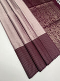 VST295 - light lavender color body , purple color pallu , blouse - Pure silk saree