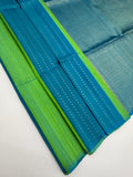 VSD171 - green with blue color body , blue color pallu,blouse - Pure silk saree