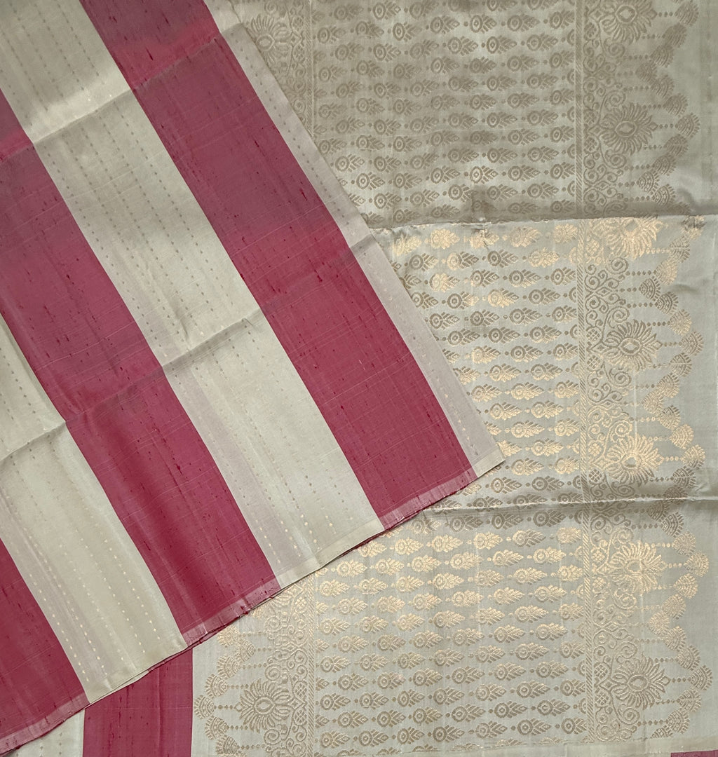 VSD172 - light sandal color body , color pallu,blouse - Pure silk saree