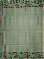 VSM379 - dusky pink color body , pastel green color pallu , blouse