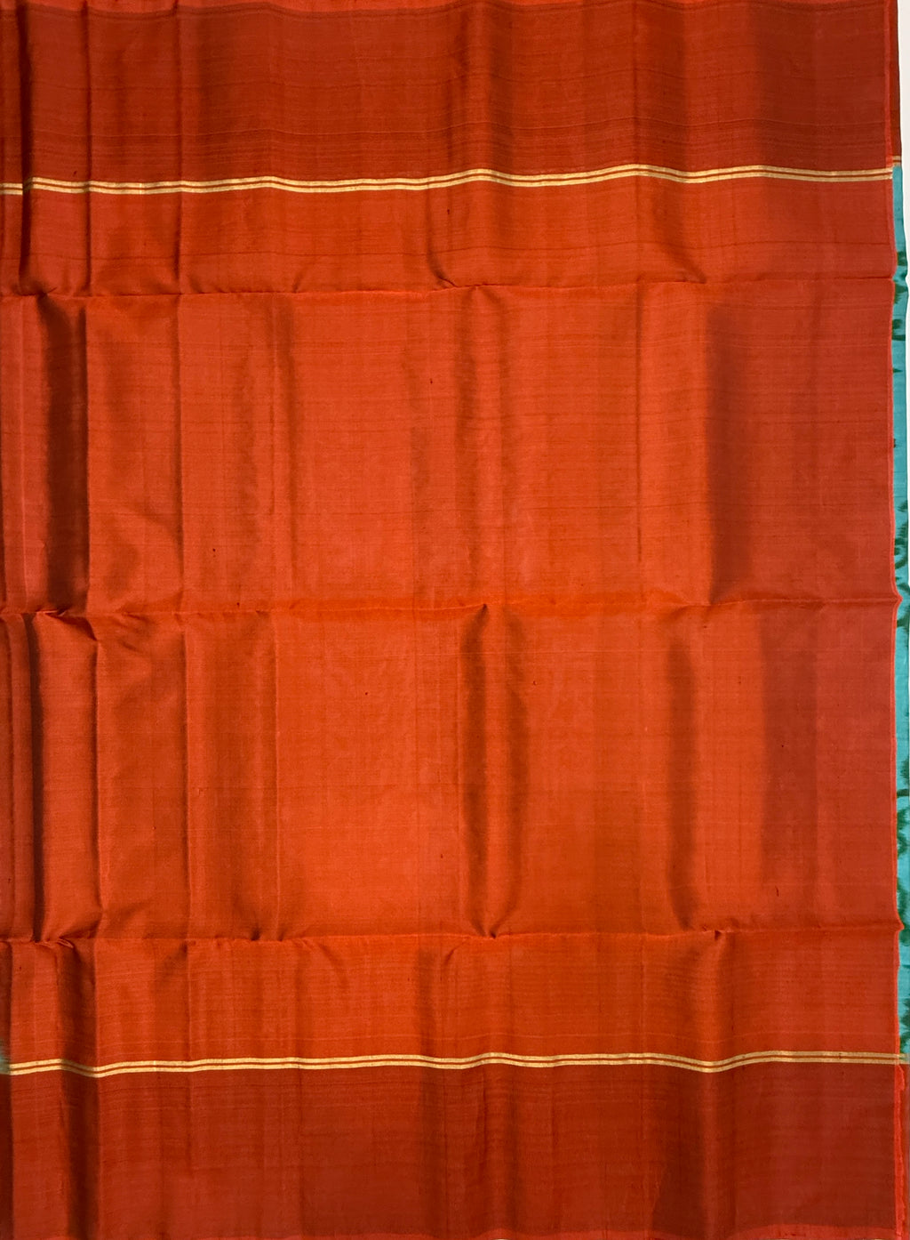 VSM396 - dual blue color body , orange color pallu , blouse