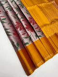 VSM400 - light lavender color body , honey brown color pallu , blouse