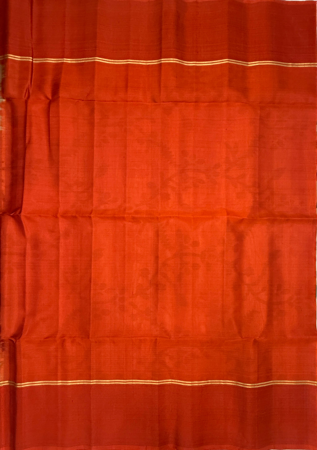 VSM403 - sandal color body , orange color pallu , blouse