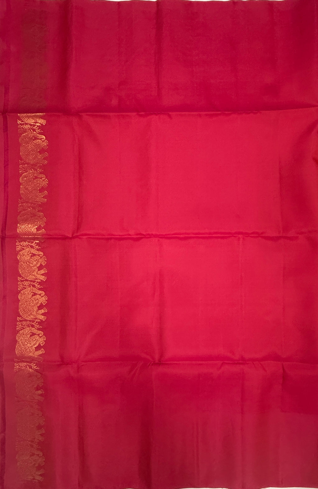 VSM413 - mango yellow color body , rani pink color pallu , blouse