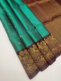 VSM417 - peacock green color body , dark purple color pallu , blouse