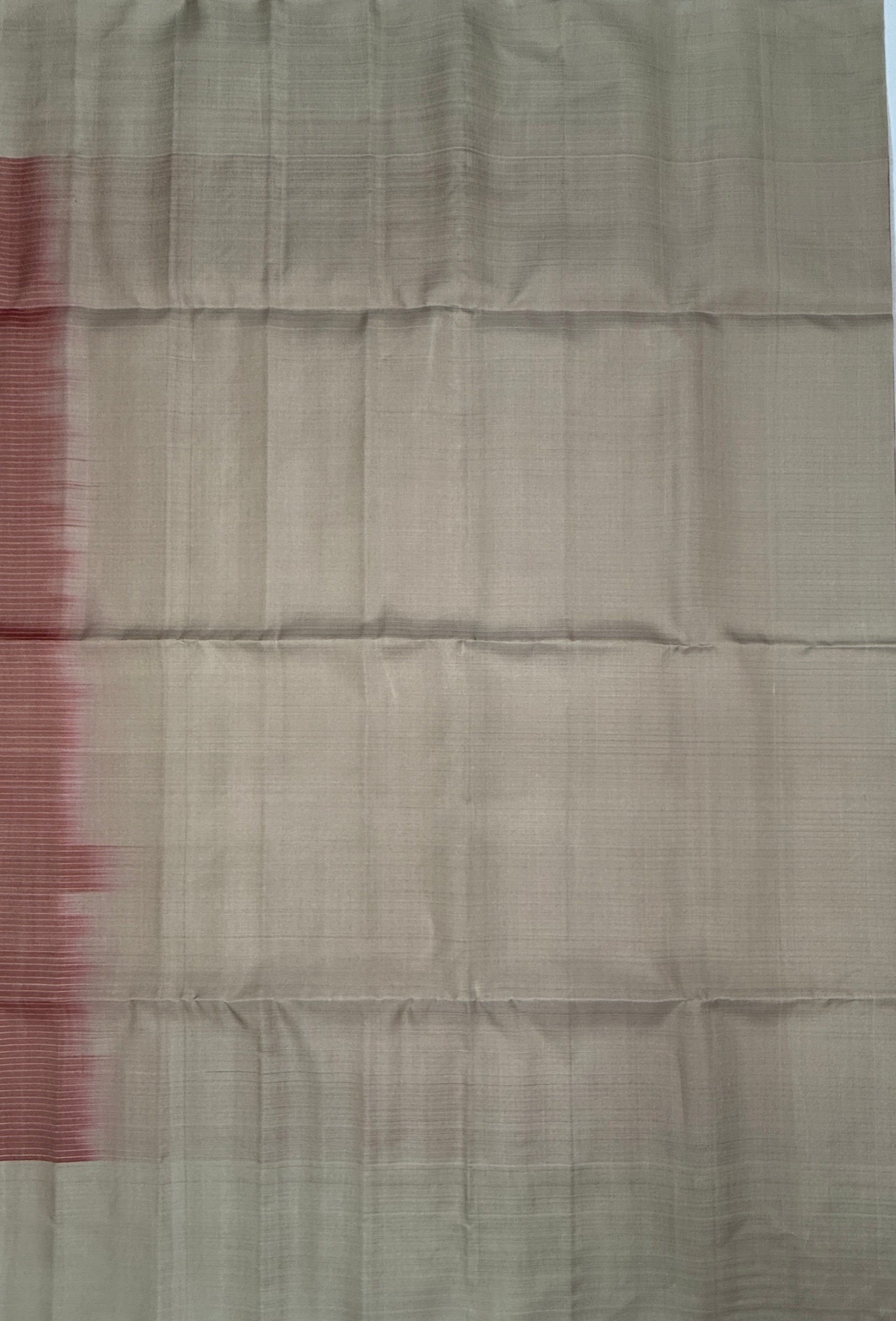 VSF1129 - red color body , beige color pallu,blouse - Pure silk saree