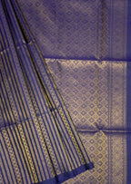 VSA397 - navy blue color body, pallu , blouse pure silk saree