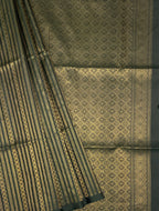 VSA401 - bottle green color body, pallu , blouse pure silk saree