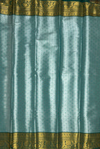 VSAS885 - light peach color body , green color pallu , blouse.