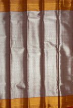 VSAS895 - silver grey color body , red color pallu , blouse.