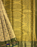 VSAS897 - light golden color body , bottle green color pallu , blouse.