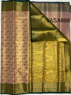 VSAS898 - light pink color body , bottle green color pallu , blouse.