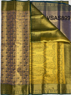 VSAS899 - lavender color body , bottle green color pallu , blouse.