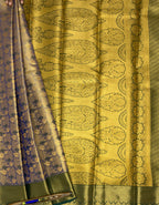 VSAS899 - lavender color body , bottle green color pallu , blouse.