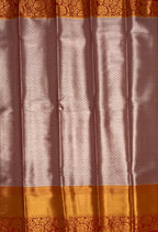 VSAS902 - bluish grey color body , red color pallu , blouse.