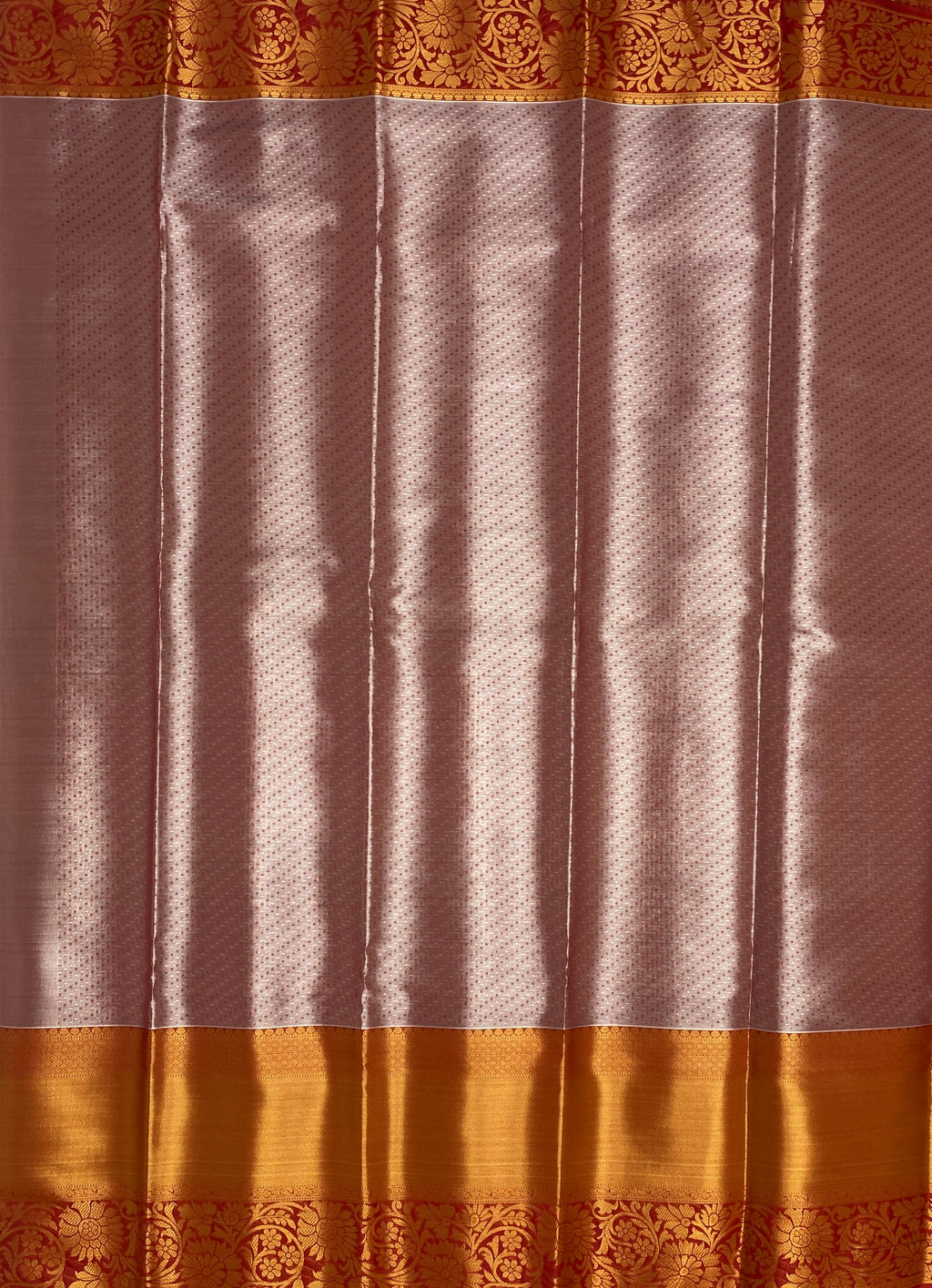 VSAS904 - light golden color body , red color pallu , blouse.