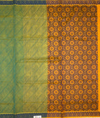 VSC113 - green with mango yellow color body, mango yellow color pallu,blouse.