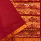 VSC156 - dark red color body,pallu,blouse.
