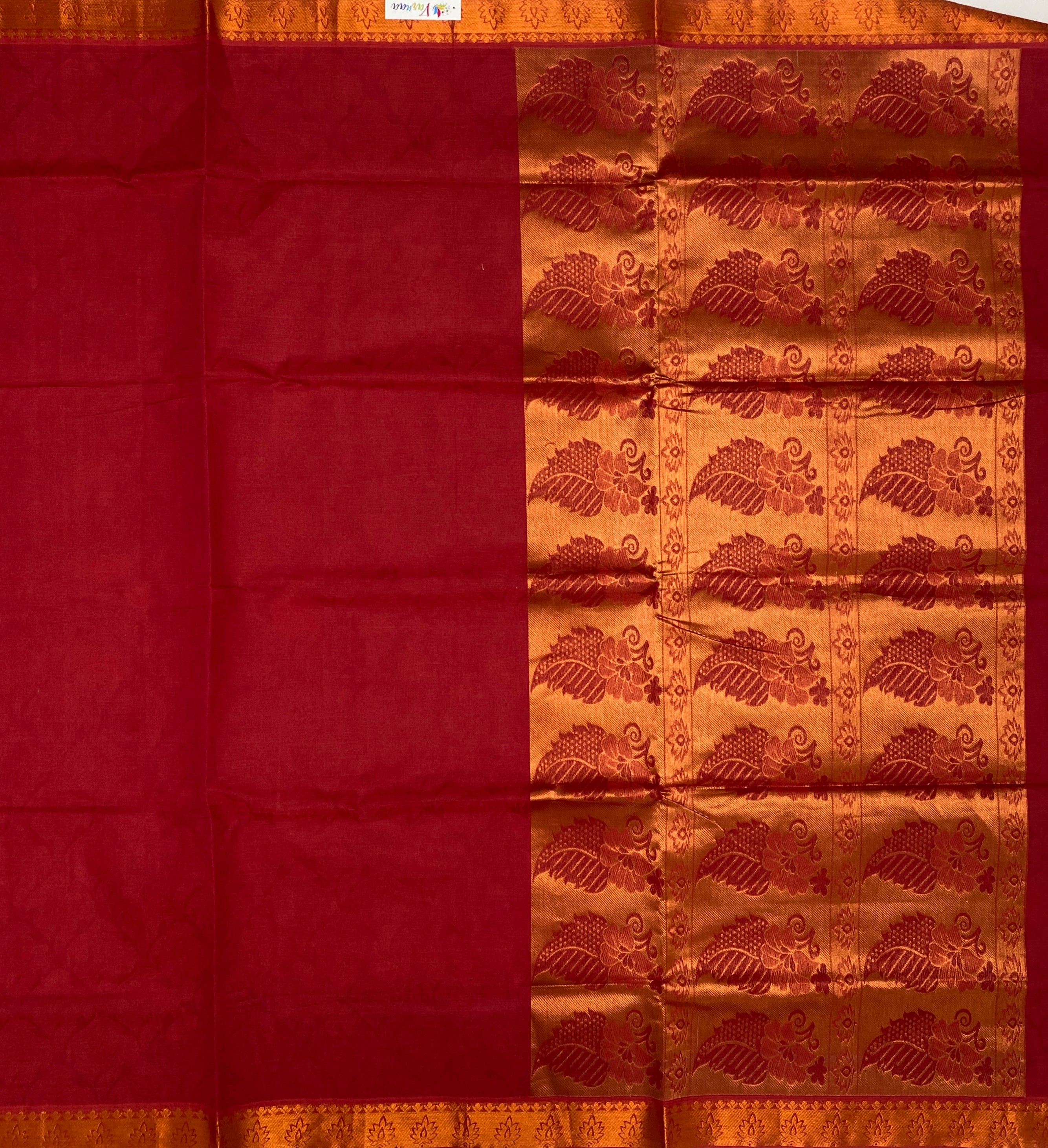 VSC156 - dark red color body,pallu,blouse.