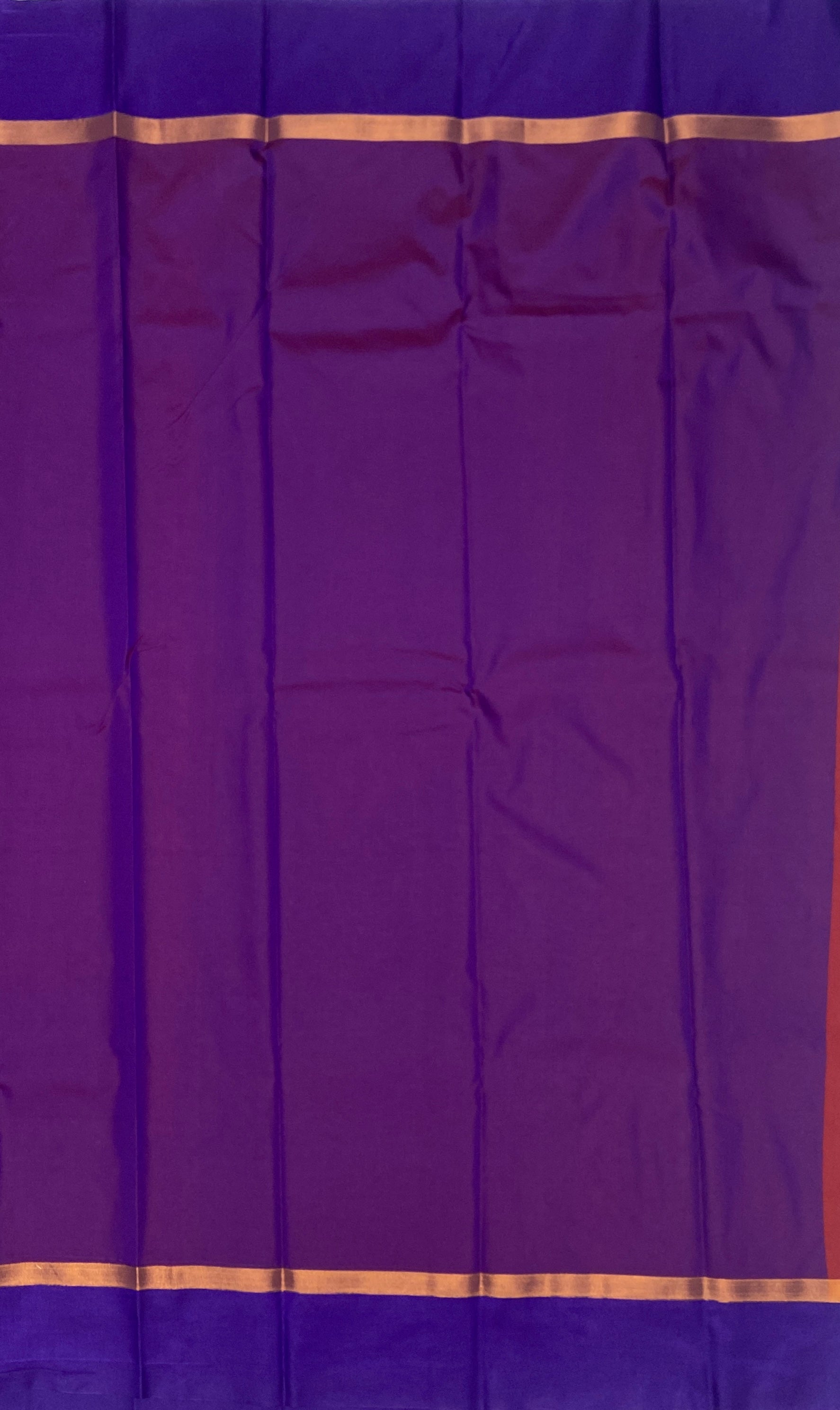 VSAS545 - brick red color body , violet with purple color pallu , blouse.