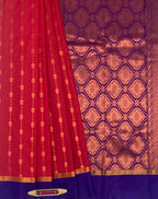 VSAS546 - reddish pink color body , violet with purple color pallu , blouse.