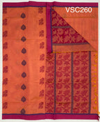 VSC260 - dark peach color body,pallu,blouse.