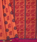 VSC260 - dark peach color body,pallu,blouse.