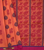 VSC260 - dark peach color body,pallu,blouse.