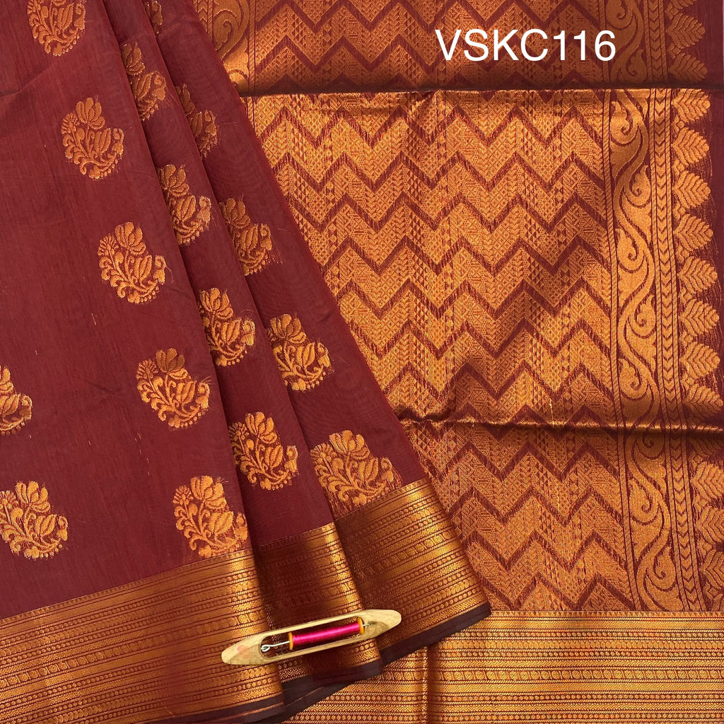 VSKC116 - brown color body , pallu , blouse.