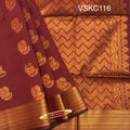 VSKC116 - brown color body , pallu , blouse.