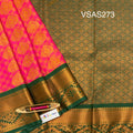VSAS273 - pink color body , dark green color pallu , blouse.