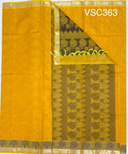 VSC363 - mango yellow color body, pallu,blouse.