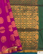 VSAS559 - magenta color body , green with magenta color pallu , blouse.