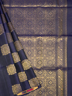 VSS347 - navy blue color body, pallu , blouse pure silk saree