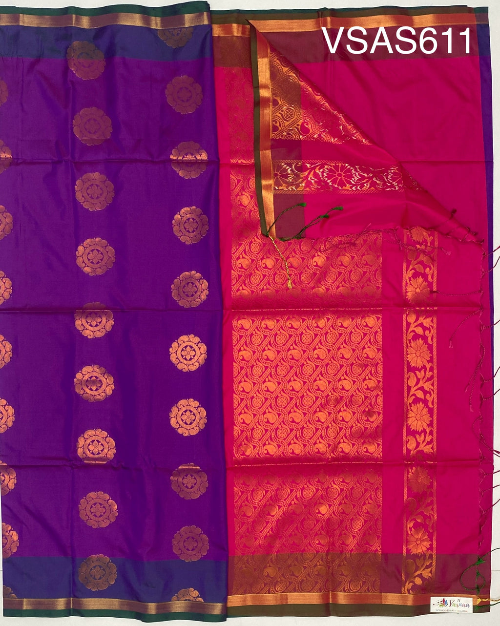 VSAS611 - purple color body , magenta color pallu , blouse.