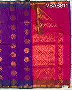 VSAS611 - purple color body , magenta color pallu , blouse.