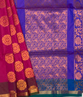VSAS613 - magenta color body , ink blue with green color pallu , blouse.