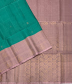 VST341 - peacock green color body , pink color pallu , blouse - Pure silk saree