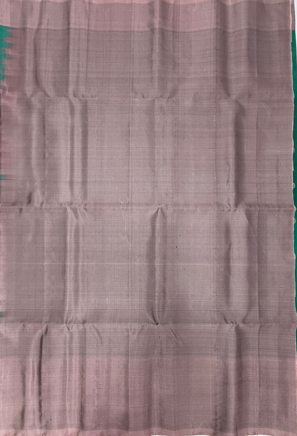 VST341 - peacock green color body , pink color pallu , blouse - Pure silk saree