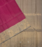 VST345 - purple color body , grey color pallu , blouse - Pure silk saree